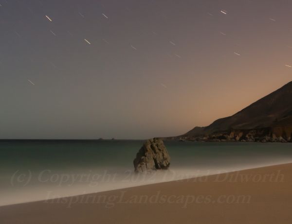 Moonlit Beach Rock