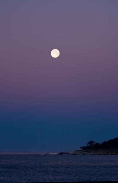 Moon Set Over Pebble Beach ...