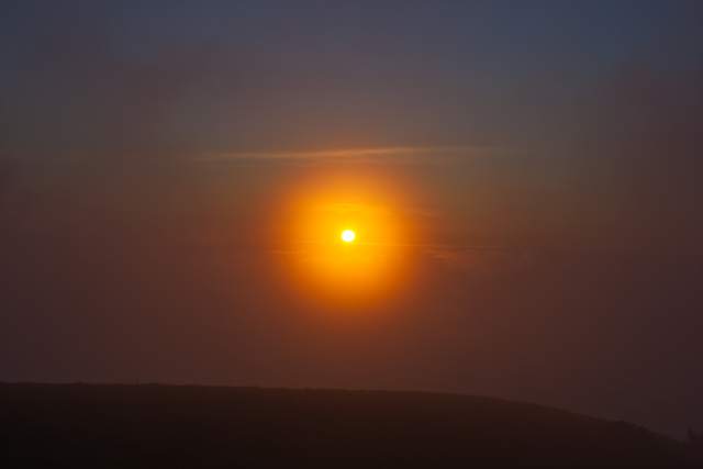 Big Sur Ridgetop Sun Through Fog</a><